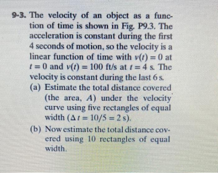 Solved -3. The velocity of an object as a function of time | Chegg.com