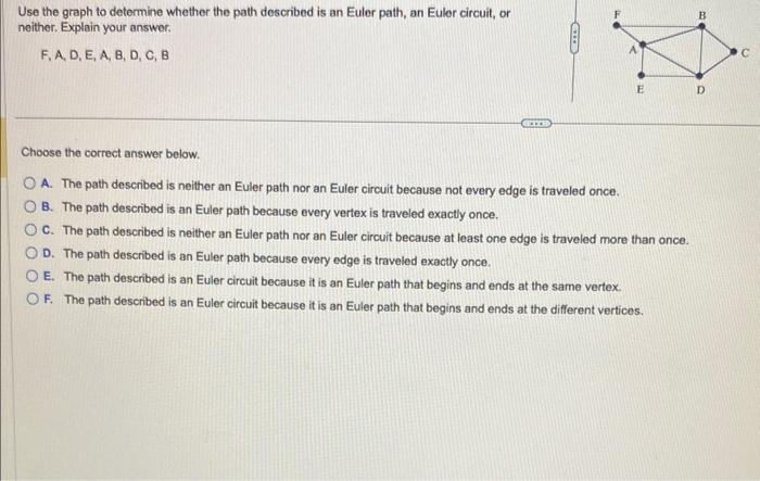 Solved Use the graph to determine whether the path described | Chegg.com