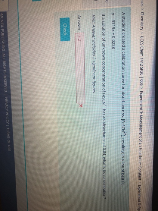 Solved Ses Chemistry Uccs Chem 1412 Sp20 006