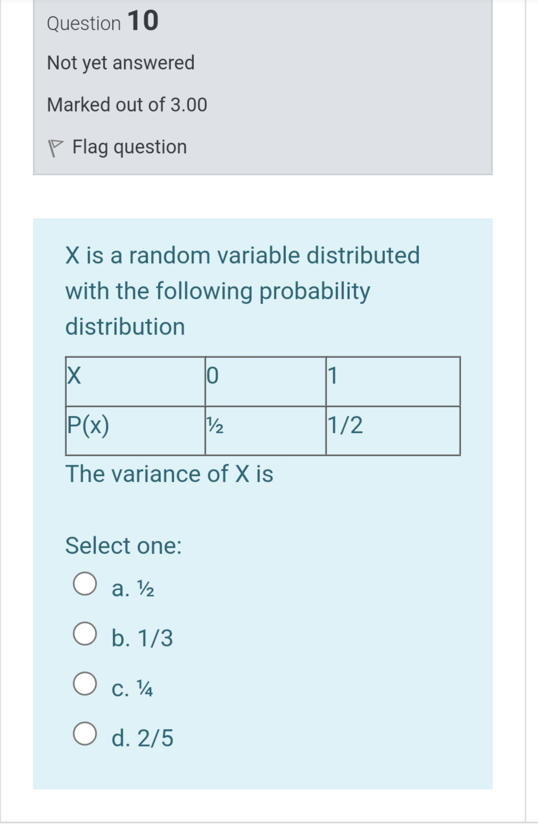 Solved Question 10 Not yet answered Marked out of 3.00 P | Chegg.com