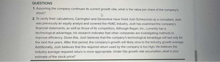 chapter 7 case study stock valuation at ragan inc