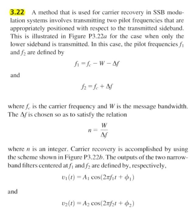 Solved 3.22 A method that is used for carrier recovery in | Chegg.com