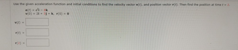 Solved Use the given acceleration function and initial | Chegg.com