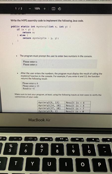 Solved 1 / 2 100% + 0 Write the MIPS assembly code to | Chegg.com