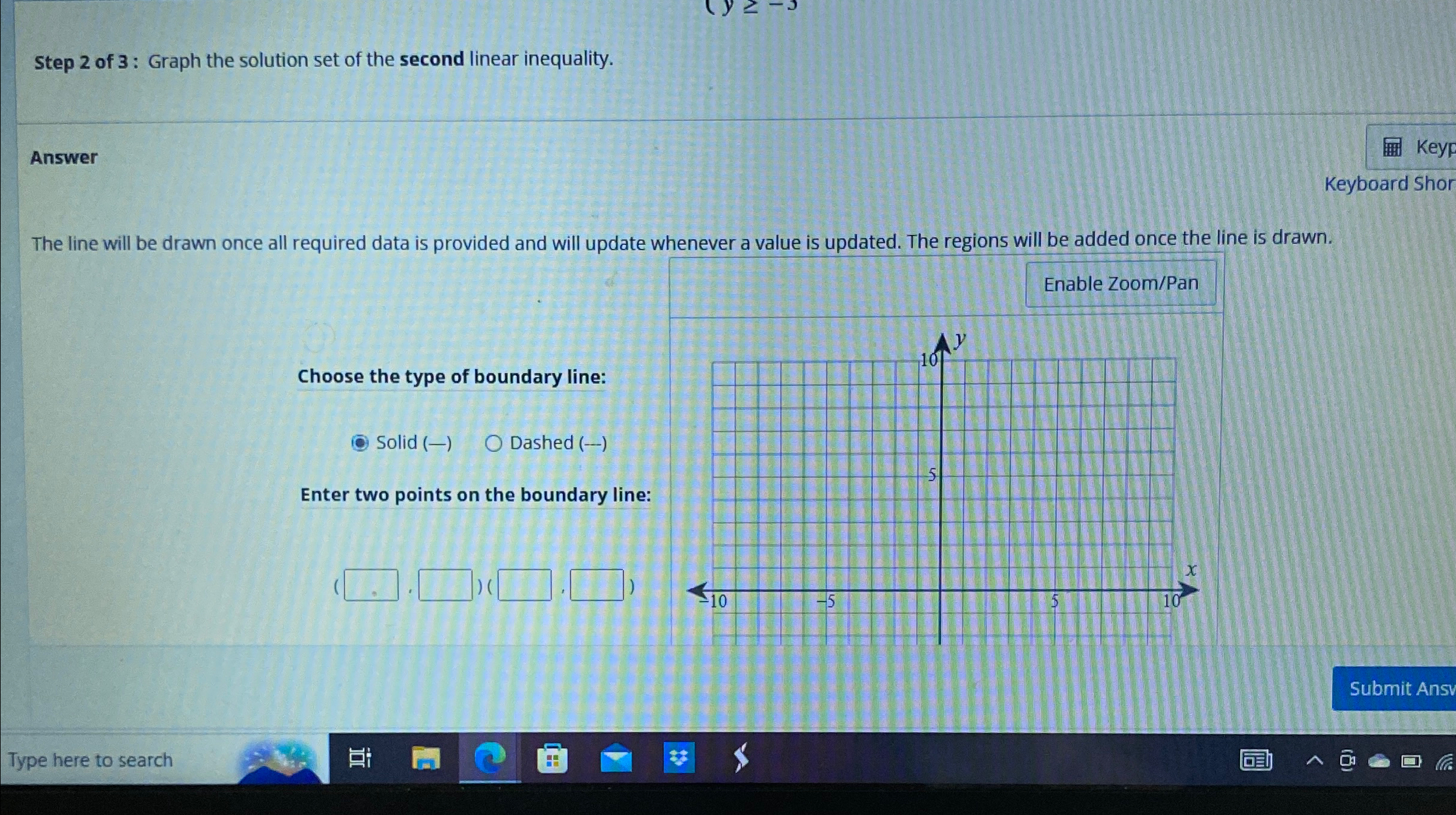 Step 2 ﻿of 3 ﻿: Graph the solution set of the second | Chegg.com