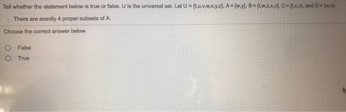 Solved Let A = {a, g) and B = {a, d, f, g, h}. Determine if | Chegg.com