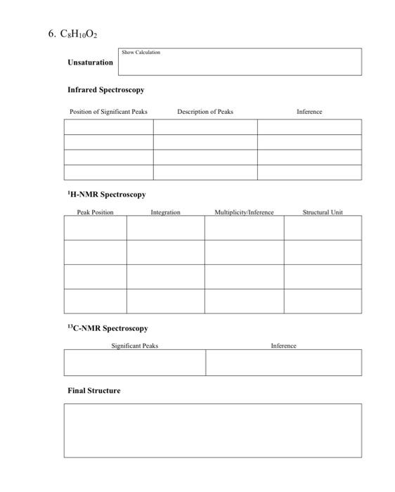 Solved Infrared Spectroscopy 'h-nmr Spectroscopy 13 C-nmr 