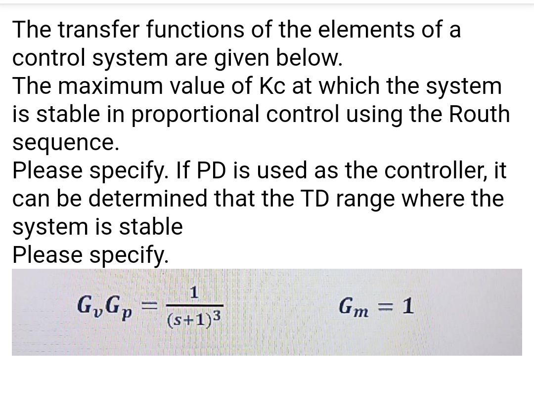 Solved The transfer functions of the elements of a control | Chegg.com