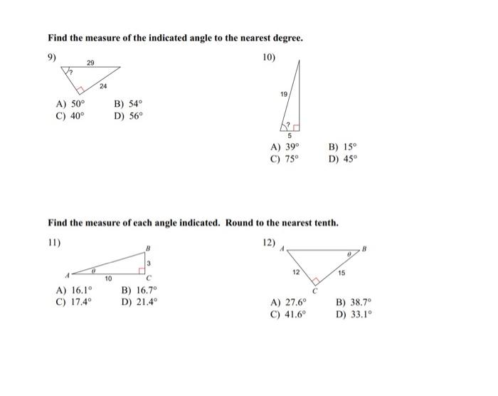 Solved Find The Measure Of The Indicated Angle To The | Chegg.com