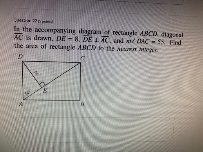 Solved Question 22 (5 points) In the accompanying diagram of | Chegg.com