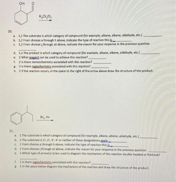 Solved For each reaction below, identify the type of | Chegg.com