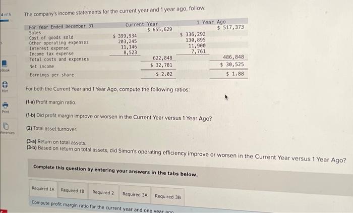Solved (1-a) Compute the current ratio for each of the | Chegg.com