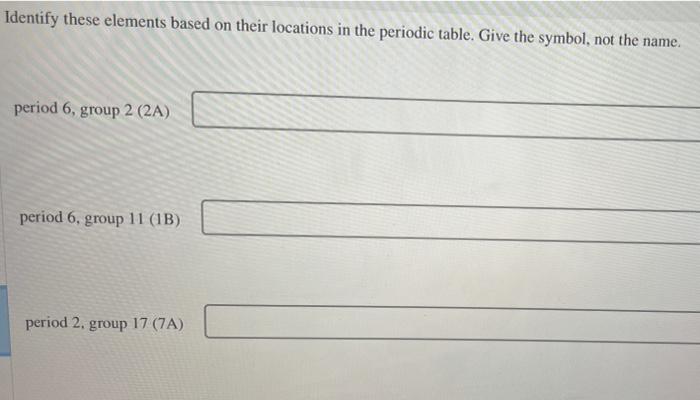 Solved Identify these elements based on their locations in | Chegg.com