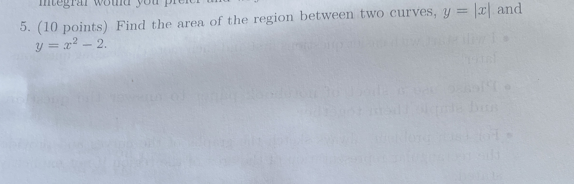 Solved (10 ﻿points) ﻿Find the area of the region between two | Chegg.com