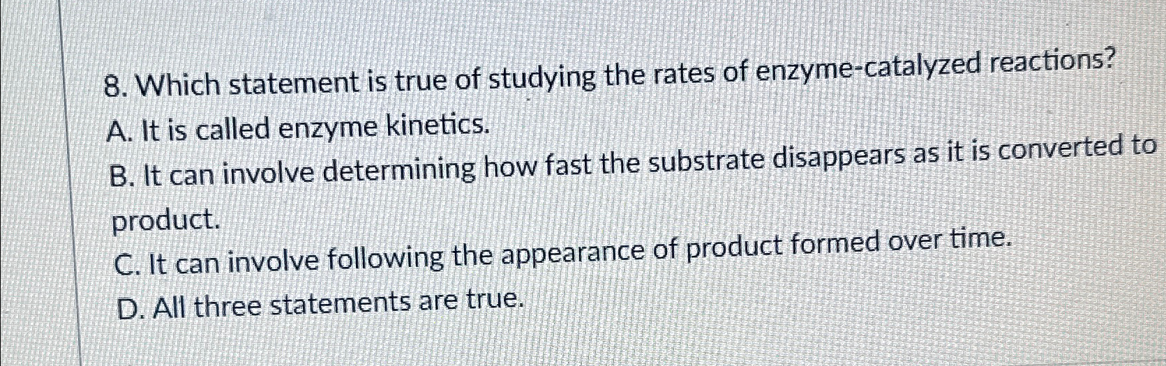 Solved Which statement is true of studying the rates of | Chegg.com