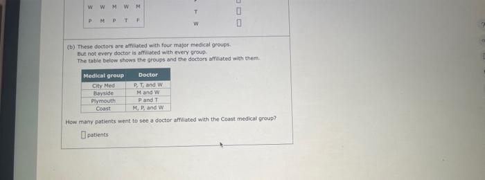 Solved A decter's office has five dectors. This morning. 20 | Chegg.com