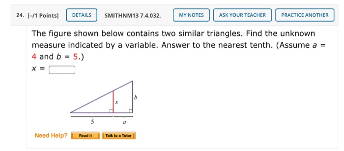 95. [-/1 Points] DETAILS SMITHNM13 13.4.041. MY NOTES