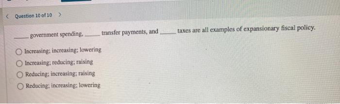 Solved Government Spending Transfer Chegg