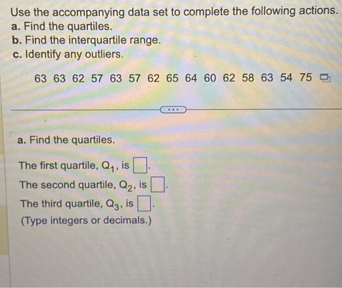 Solved Use The Accompanying Data Set To Complete The | Chegg.com