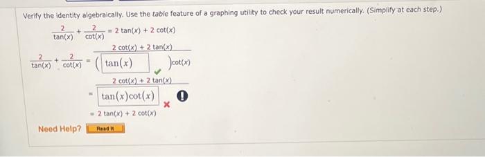 Solved Verify The Identity Simplify At Each Step