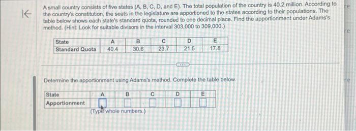 Solved A Small Country Consists Of Five States (A, B, C, D, | Chegg.com