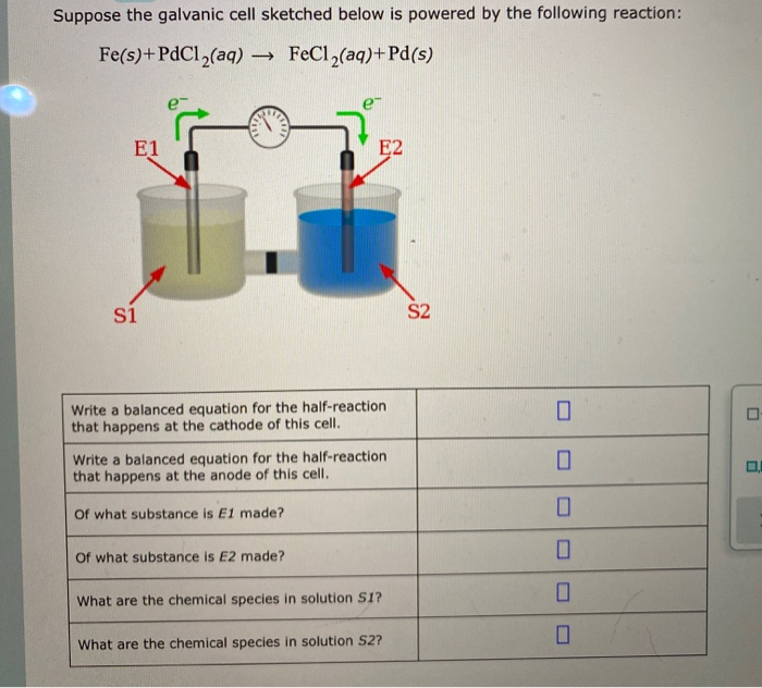 Solved Suppose the galvanic cell sketched below is powered | Chegg.com