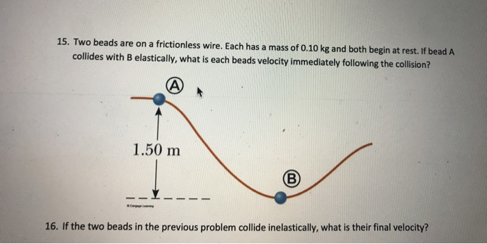 Friction Bead Problem Solved 15. Two beads are on a frictionless wire. Each has a | Chegg.com
