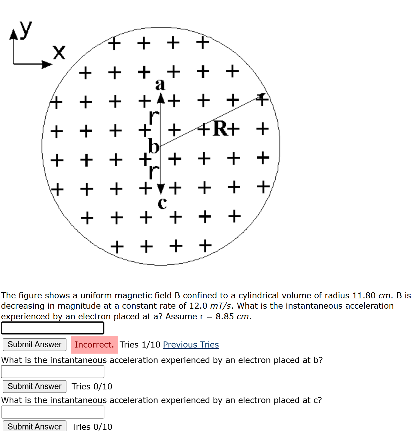 Solved The figure shows a uniform magnetic field B confined | Chegg.com