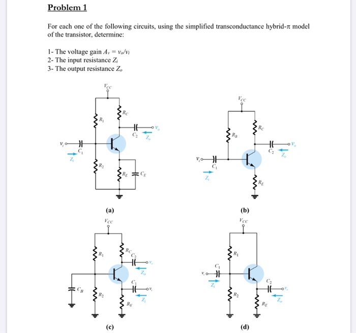 Solved Problem 1 For each one of the following circuits, | Chegg.com