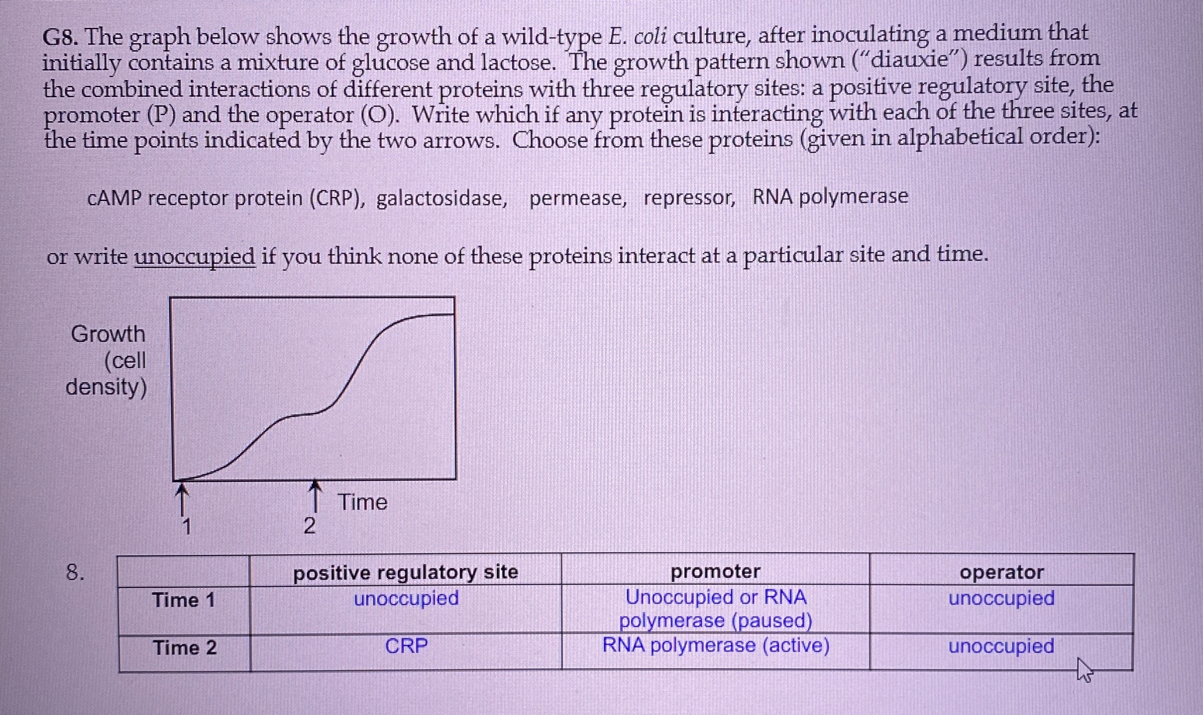 Solved G8. ﻿The graph below shows the growth of a wild-type | Chegg.com