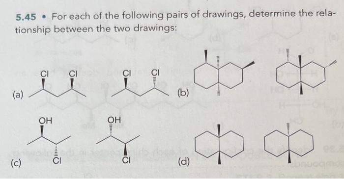 Solved 5.45 For each of the following pairs of drawings, | Chegg.com