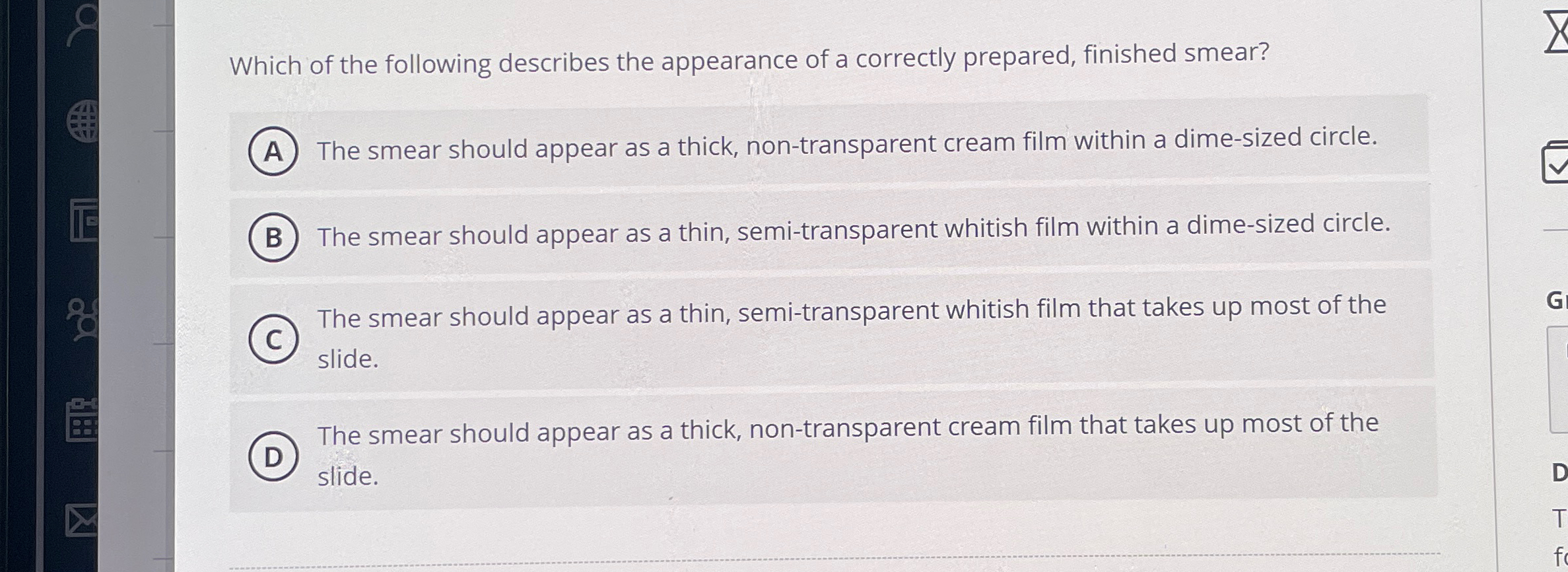 Solved Which of the following describes the appearance of a | Chegg.com