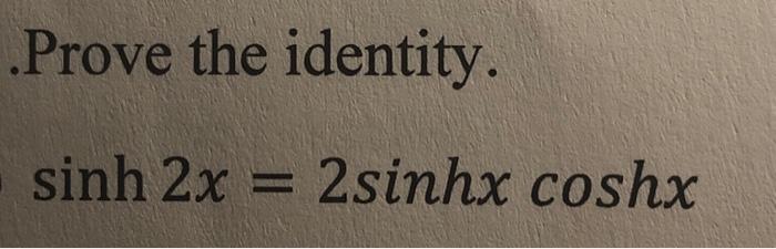 Solved Prove The Identity. | Chegg.com