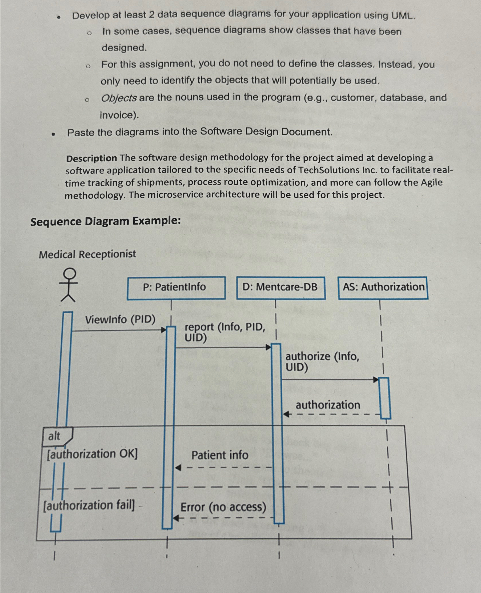 Solved Develop at least 2 ﻿data sequence diagrams for your | Chegg.com