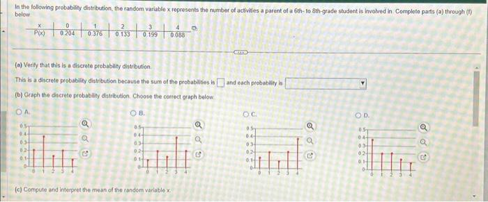 Solved In the following probability distribution, the random | Chegg.com
