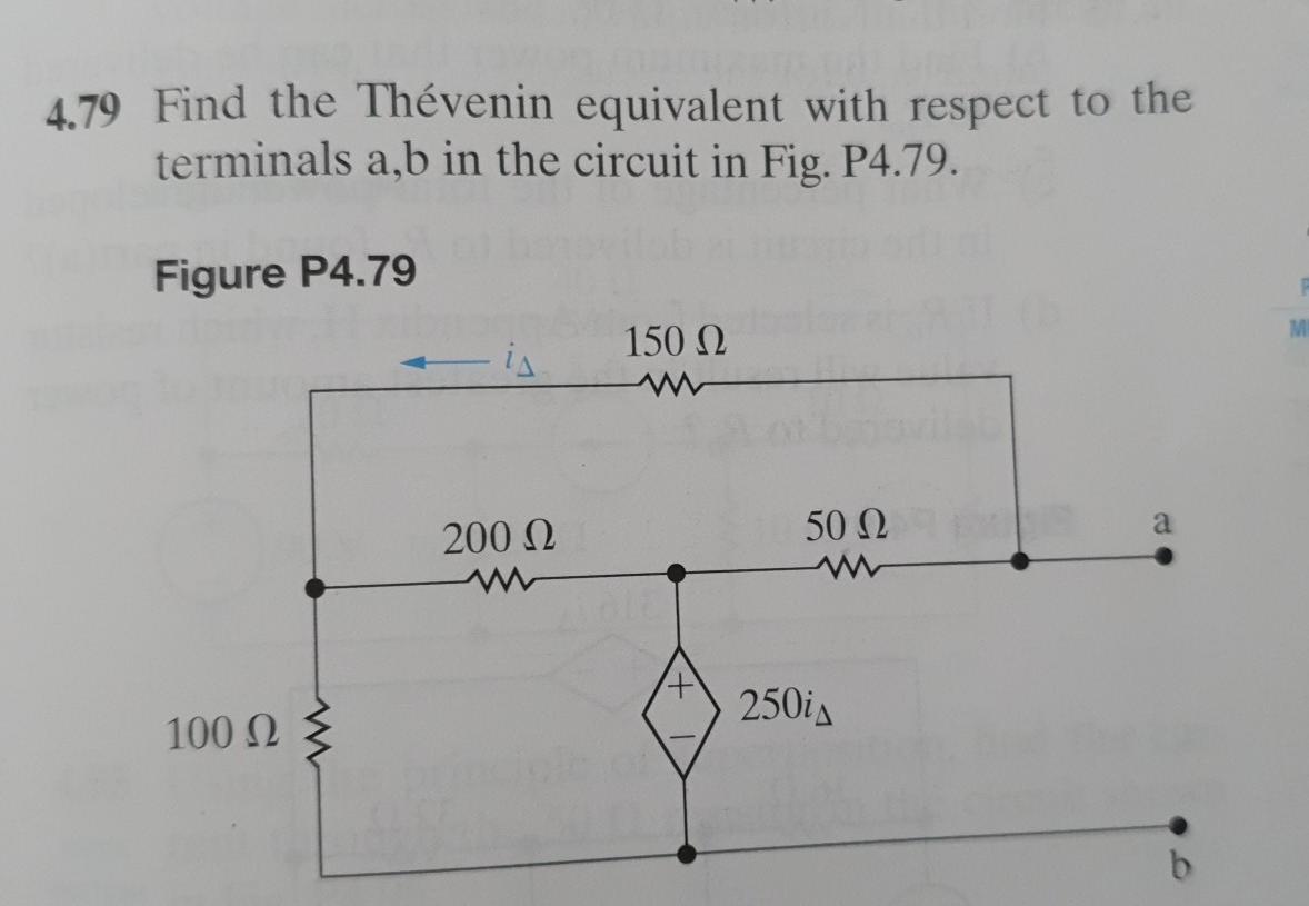 Solved 4.79 Find The Thévenin Equivalent With Respect To The | Chegg.com