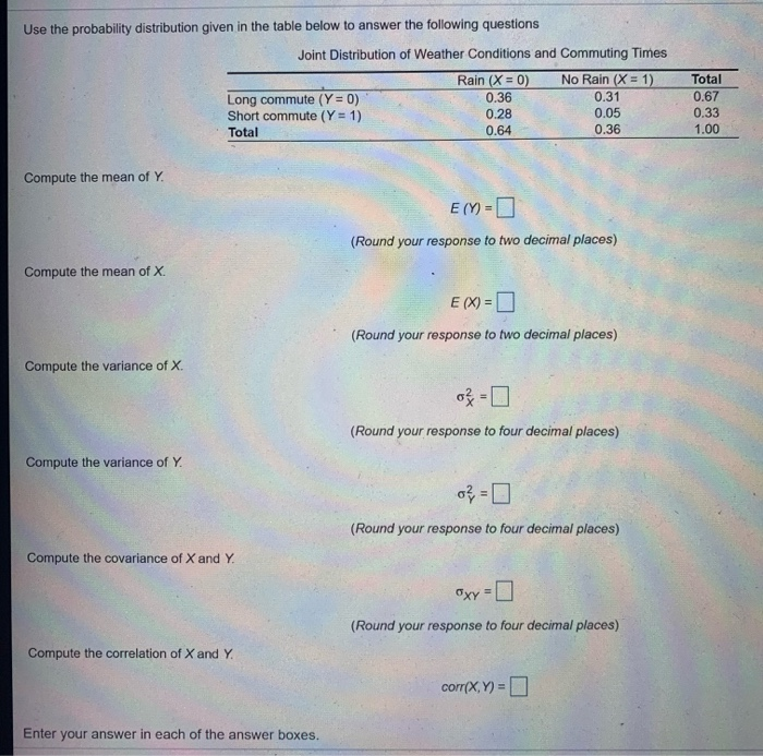 Solved Use the probability distribution given in the table | Chegg.com