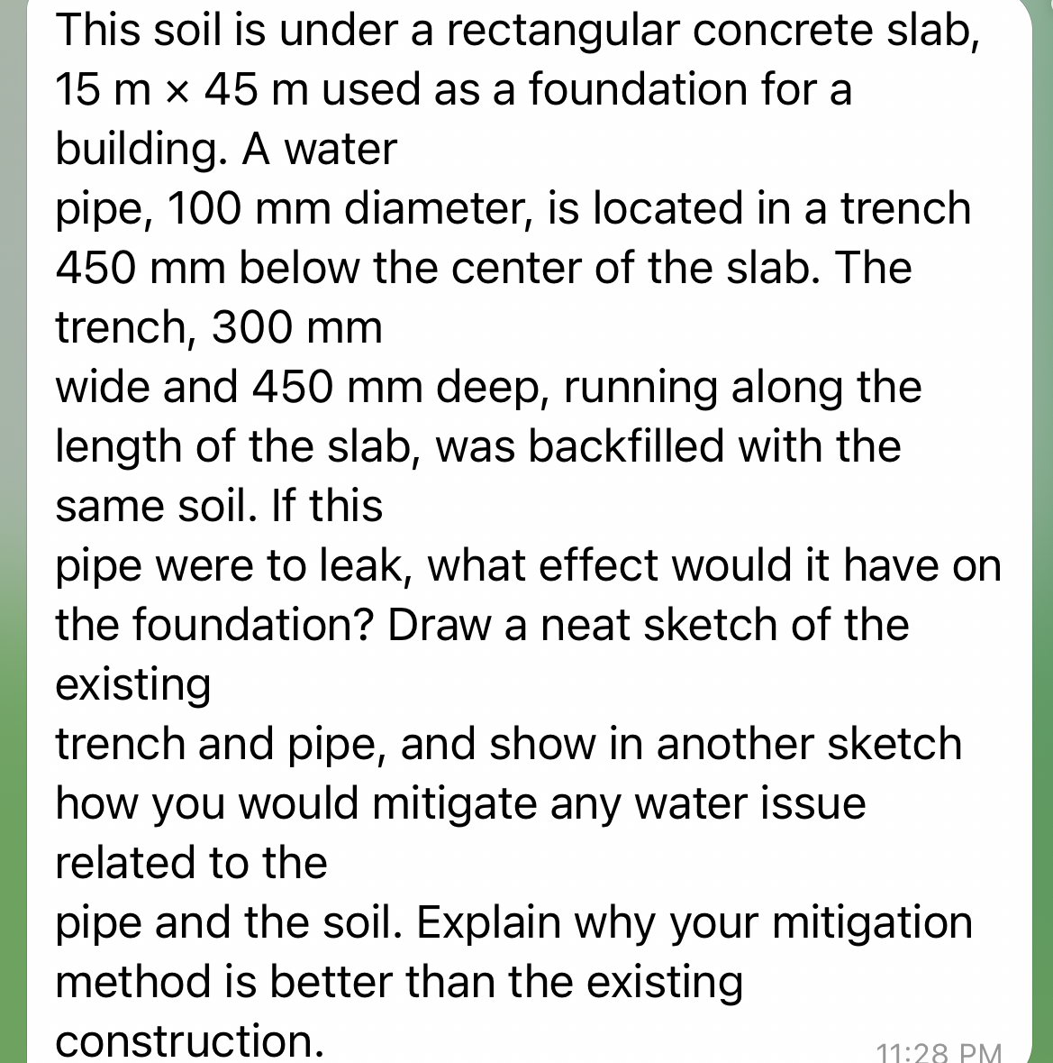 Solved This soil is under a rectangular concrete slab, | Chegg.com