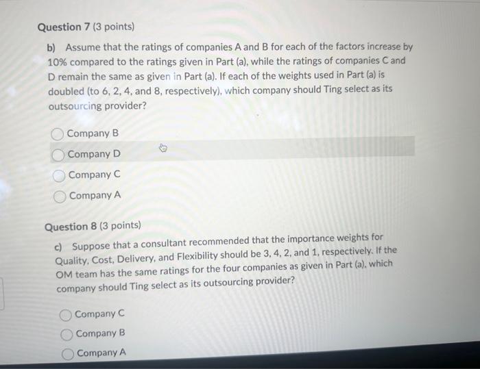 Solved Question 9 ( 3 points) d) Suppose that the OM team | Chegg.com