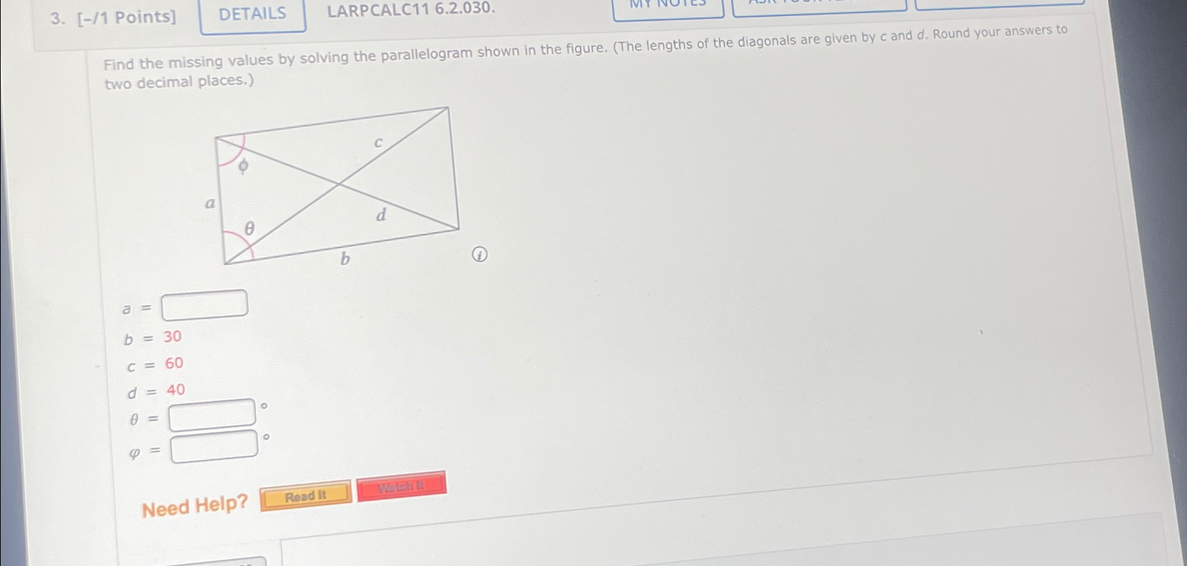 Solved [-/1 ﻿Points]LARPCALC11 6.2.030.Find the missing | Chegg.com