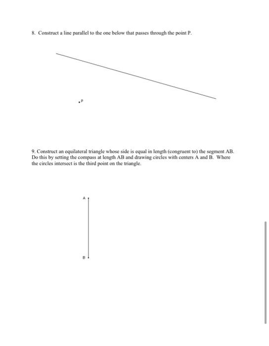 Solved 3. Construct a copy of the angle below COMPASS AND | Chegg.com