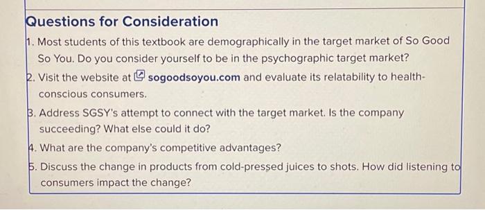 Solved Questions for Consideration 1. Most students of this | Chegg.com