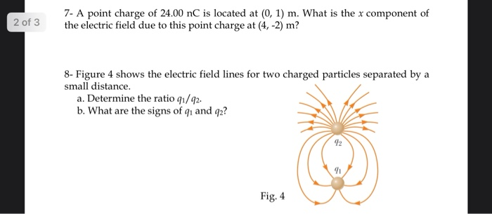 Solved 2 of 3 7- A point charge of 24.00 nC is located at | Chegg.com