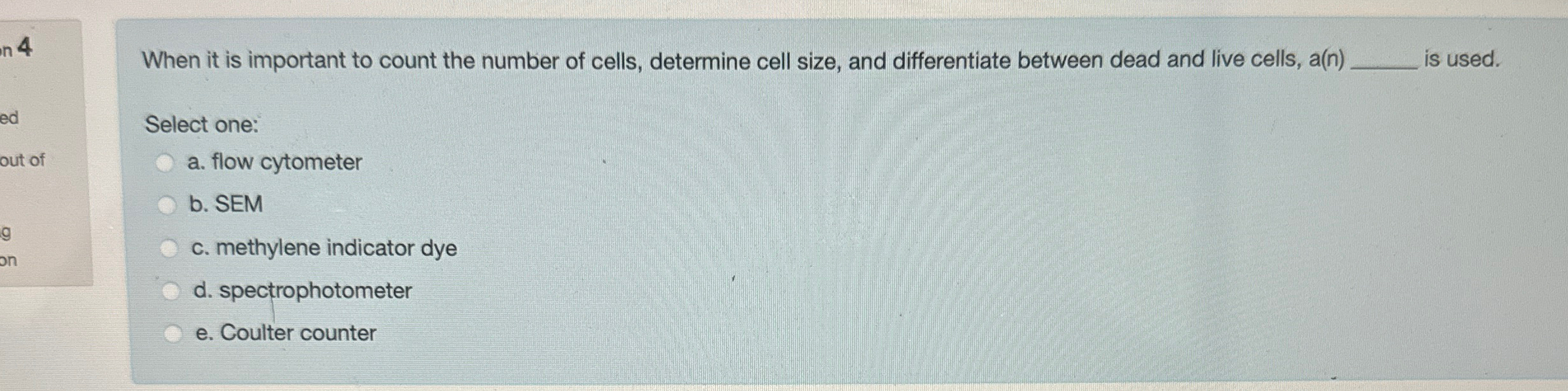 Solved When it is important to count the number of cells, | Chegg.com