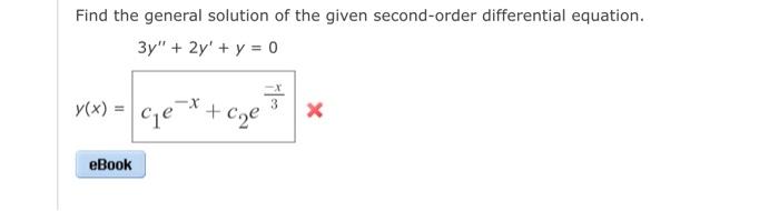Solved Find the general solution of the given second-order | Chegg.com