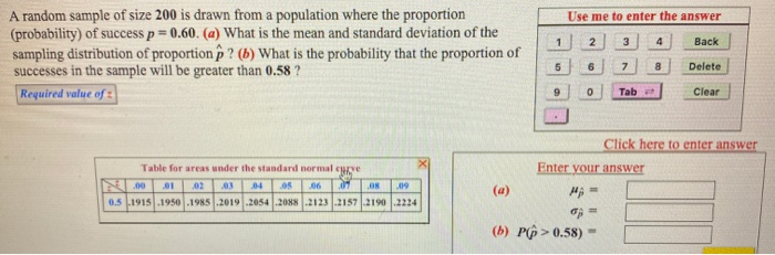 Solved Use me to enter the answer A random sample of size | Chegg.com