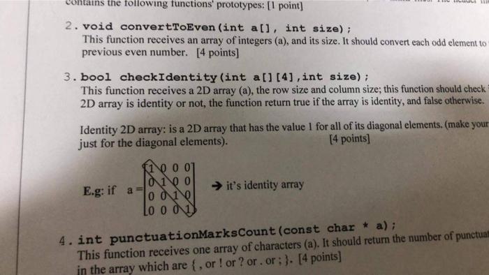 Solved Contains the following functions' prototypes: [1 | Chegg.com