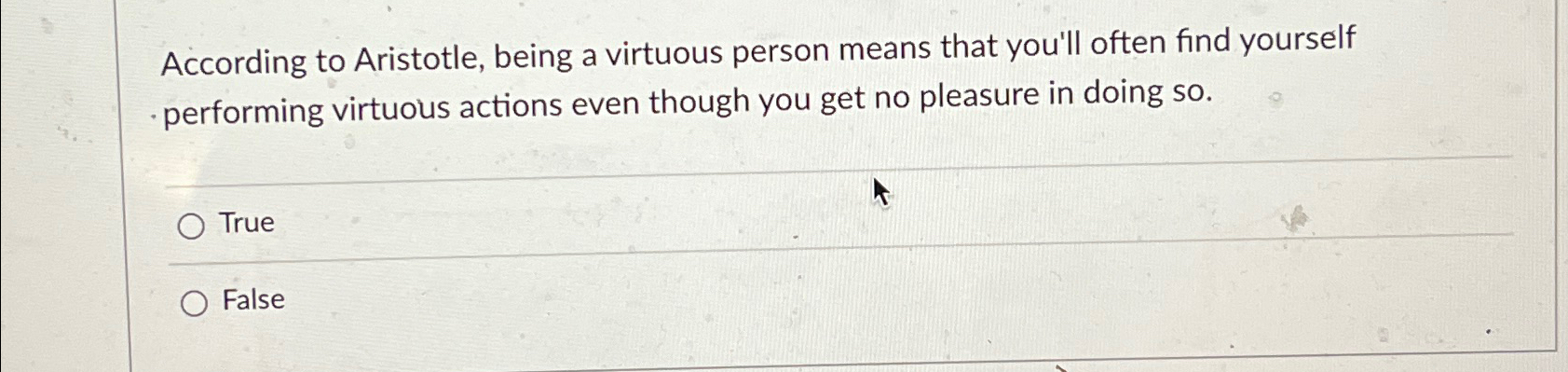 Solved According to Aristotle, being a virtuous person means | Chegg.com