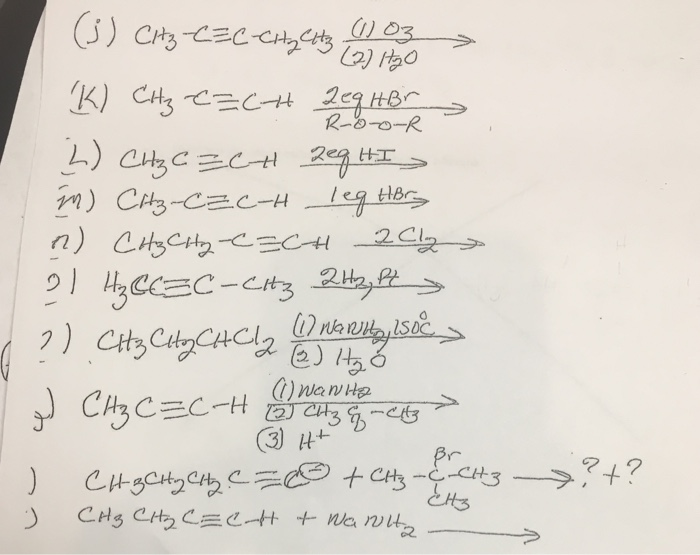 Solved (3) Chcecch K) C Ect 2c9 Hbr R-b-0-r Hbr M) 