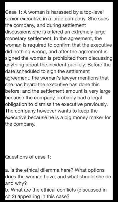 solved-case-1-a-woman-is-harassed-by-a-top-level-senior-chegg